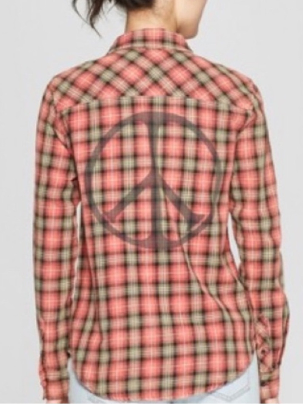 Junk Food Clothing Peace Sign Flannel Shirt